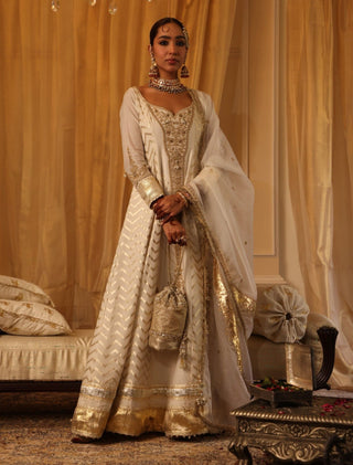 Ivory dori anarkali set