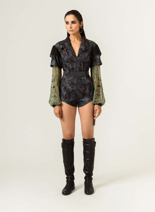 Siddhant Aggarwal-Agitation Printed Bodysuit-INDIASPOPUP.COM