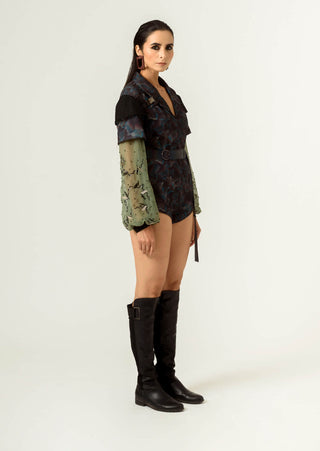 Siddhant Aggarwal-Agitation Printed Bodysuit-INDIASPOPUP.COM
