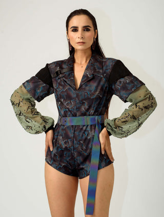 Siddhant Aggarwal-Agitation Printed Bodysuit-INDIASPOPUP.COM