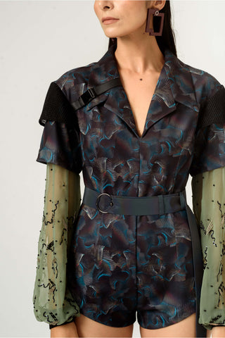 Siddhant Aggarwal-Agitation Printed Bodysuit-INDIASPOPUP.COM