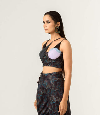 Siddhant Aggarwal-Agitation Printed Bustier-INDIASPOPUP.COM