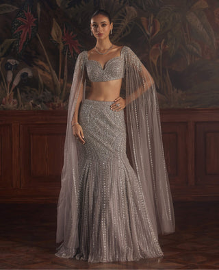 Roqa Altair Lilac Lehenga Set available on indiaspopup