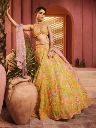 Anahita yellow lehenga set