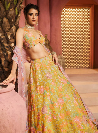 Anahita yellow lehenga set