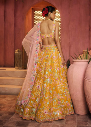 Ghazal yellow lehenga set