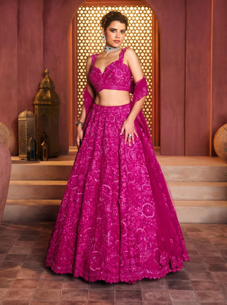 Amira fuschia lehenga set