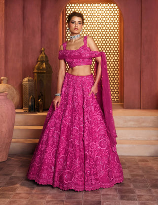 Amira fuschia lehenga set