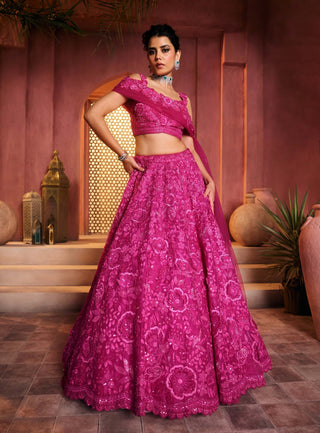 Amira fuschia lehenga set