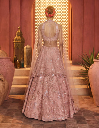 Zarmina onion pink lehenga set