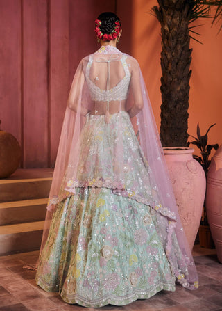 Zahra mint green lehenga set