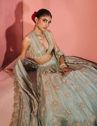 Daria light blue lehenga set