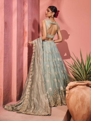 Daria light blue lehenga set