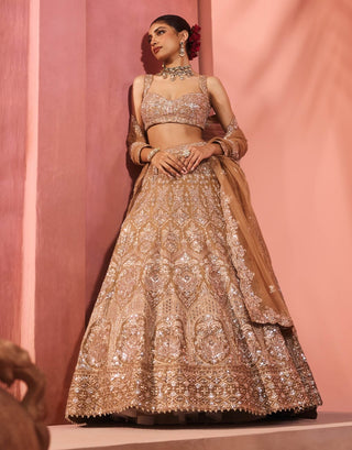 Zareen gold lehenga set