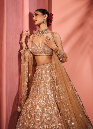 Zareen gold lehenga set
