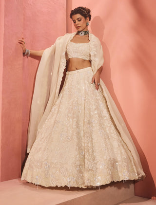 Mahnaz ivory lehenga set