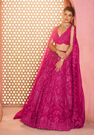 Kyra very berry pink lehenga set