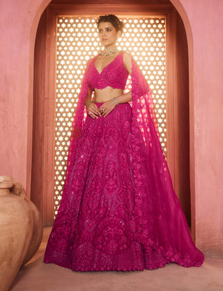 Kyra very berry pink lehenga set