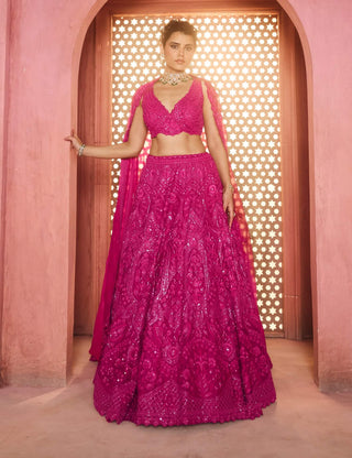 Kyra very berry pink lehenga set