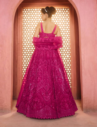 Kyra very berry pink lehenga set