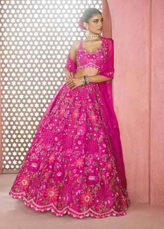 Golnar fuchsia pink lehenga set