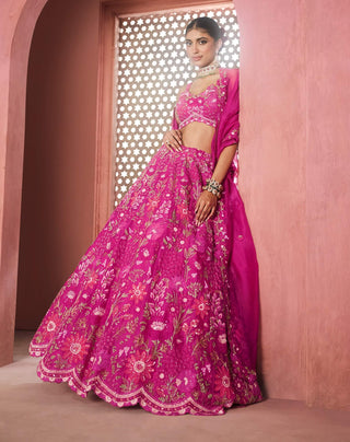 Golnar fuchsia pink lehenga set