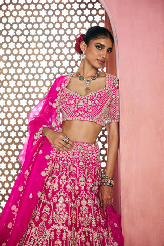 Shirin fuschia lehenga set