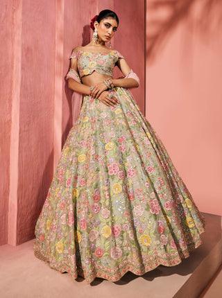 Tara mint green lehenga set