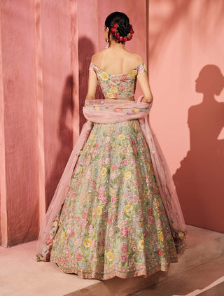 Tara mint green lehenga set