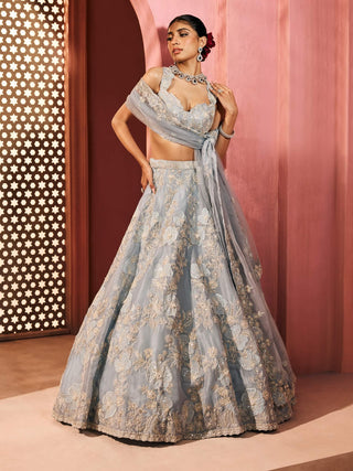 Darya light blue lehenga set