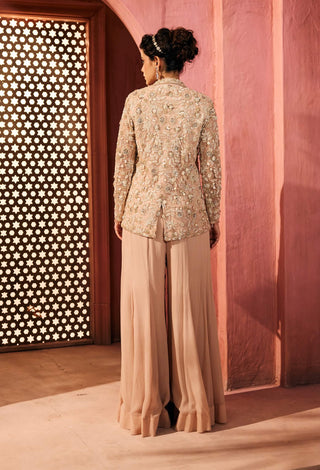 Afsaneh beige blazer jacket and sharara