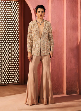 Afsaneh beige blazer jacket and sharara