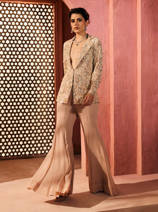 Afsaneh beige blazer jacket and sharara