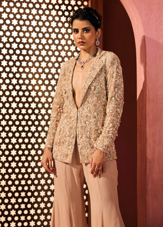 Afsaneh beige blazer jacket and sharara