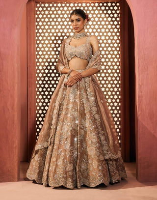 Farah gold lehenga set