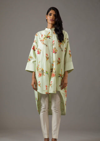 Balance By Rohit Bal-Mint Green Loose Tunic-INDIASPOPUP.COM
