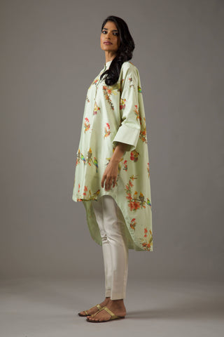 Balance By Rohit Bal-Mint Green Loose Tunic-INDIASPOPUP.COM