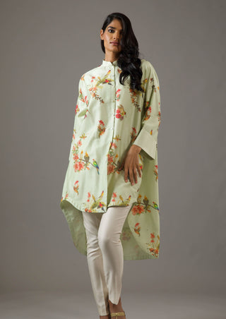 Balance By Rohit Bal-Mint Green Loose Tunic-INDIASPOPUP.COM