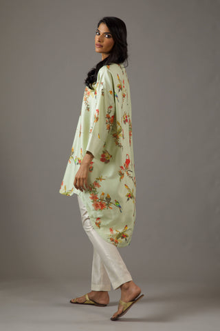 Balance By Rohit Bal-Mint Green Loose Tunic-INDIASPOPUP.COM