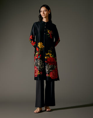 Black Digital Printed Tunic And Palazzo by Balance By Rohit Bal available on Indiaspopup.com