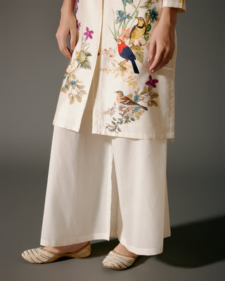 Ivory Digital Printed Chanderi Tunic And Palazzo by Balance By Rohit Bal available on Indiaspopup.com