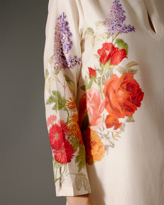 Ivory Abstract Printed Chanderi Tunic And Palazzo by Balance By Rohit Bal available on Indiaspopup.com