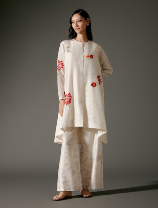 Ivory Abstract Digital Print Tunic And Pants by Balance By Rohit Bal available on Indiaspopup.com