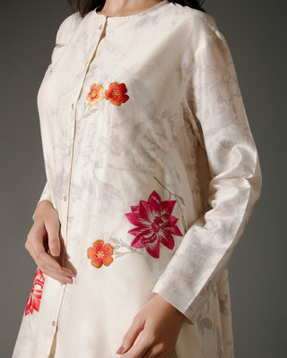 Ivory Abstract Digital Print Tunic And Pants by Balance By Rohit Bal available on Indiaspopup.com