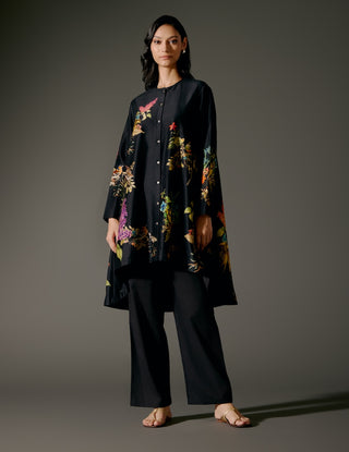 Black Flared Kurta And Pants by Balance By Rohit Bal available on Indiaspopup.com