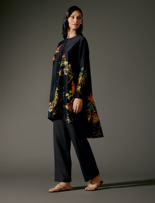 Black Flared Kurta And Pants by Balance By Rohit Bal available on Indiaspopup.com