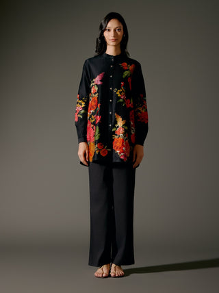 Black Short Chanderi Tunic And Palazzo by Balance By Rohit Bal available on Indiaspopup.com