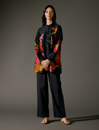 Black Short Chanderi Tunic And Palazzo by Balance By Rohit Bal available on Indiaspopup.com