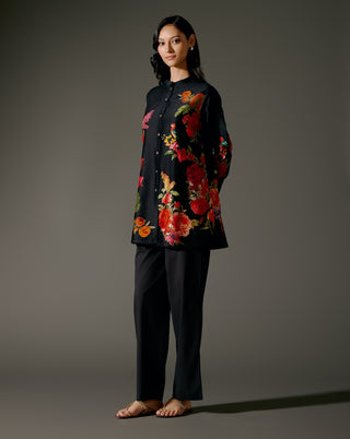 Black Short Chanderi Tunic And Palazzo by Balance By Rohit Bal available on Indiaspopup.com
