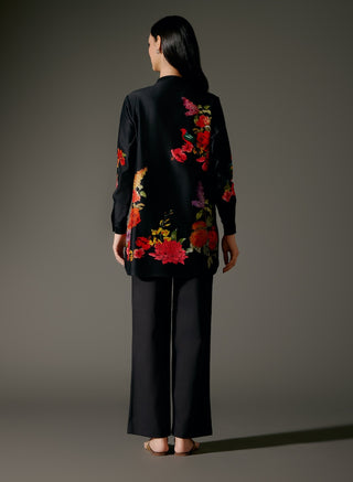 Black Short Chanderi Tunic And Palazzo by Balance By Rohit Bal available on Indiaspopup.com